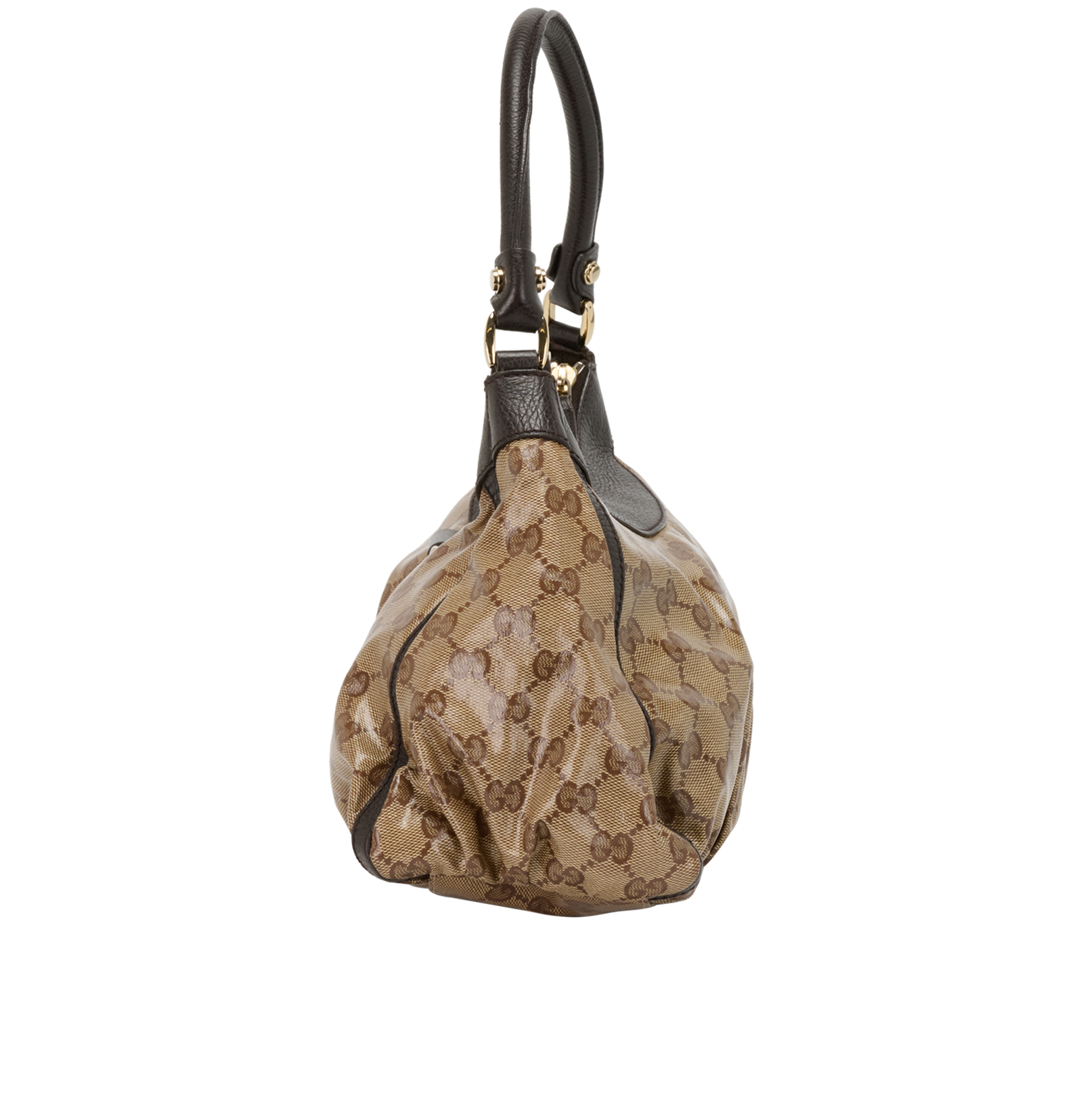 Abbey D Ring Shoulder, &pound;350, Handbags, Brown, Canvas, Bottom view